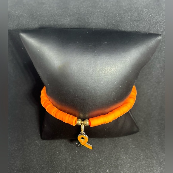 Orange Ribbon (Awareness) Heishi Charm Bracelet - Picture 2 of 6